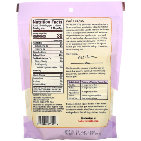 Bob's Red Mill, Xanthan Gum, glutenfri, 8 oz (227 g)