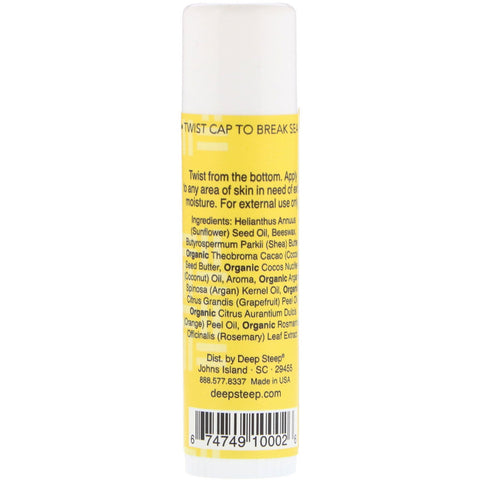 Deep Steep, Deep Steep, Moisture Stick Body Balm, Grapefrugt Bergamot, 0,5 oz (15 g)