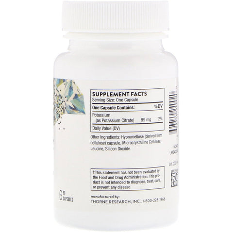 Thorne Research, Potassium Citrate, 90 Capsules