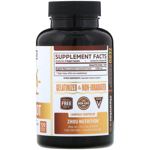 Zhou Nutrition,  Maca Root, 120 Vegetable Capsules