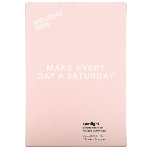 Saturday Skin, Spotlight, Brightening Mask, 5 Sheets, 0.84 fl oz (25 ml) Each