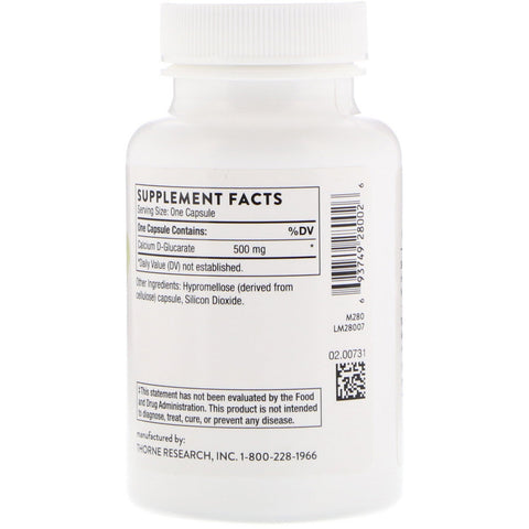 Thorne Research, Calcium D-Glucarate, 90 kapsler