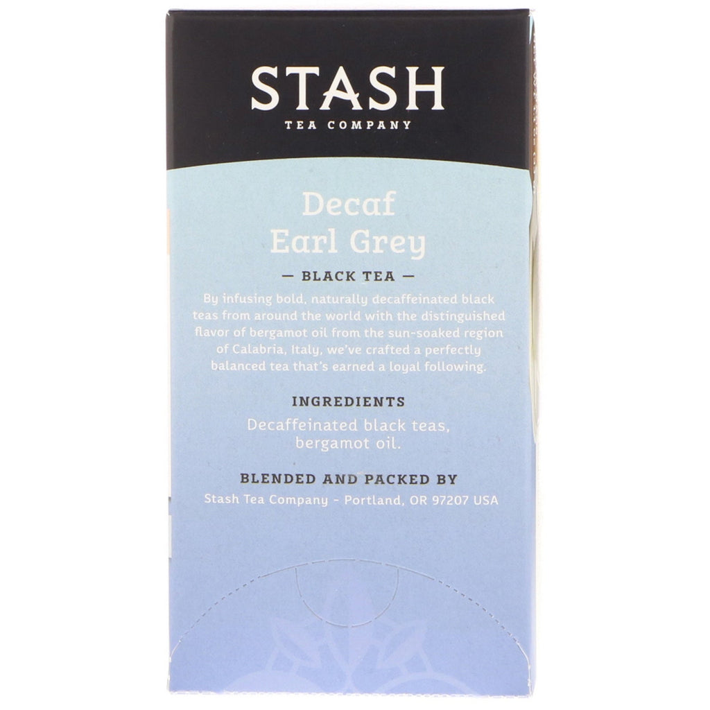 Stash Tea, Black Tea, Decaf Earl Grey, 18 Tea Bags, 1.1 oz (33 g)