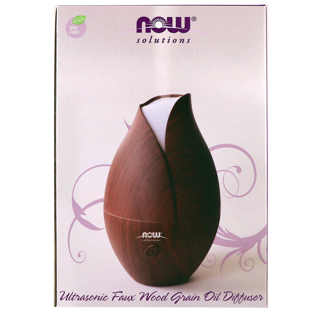 Now Foods, Solutions, Ultrasonic Faux Wood Grain Oil Diffuser, 1 stk