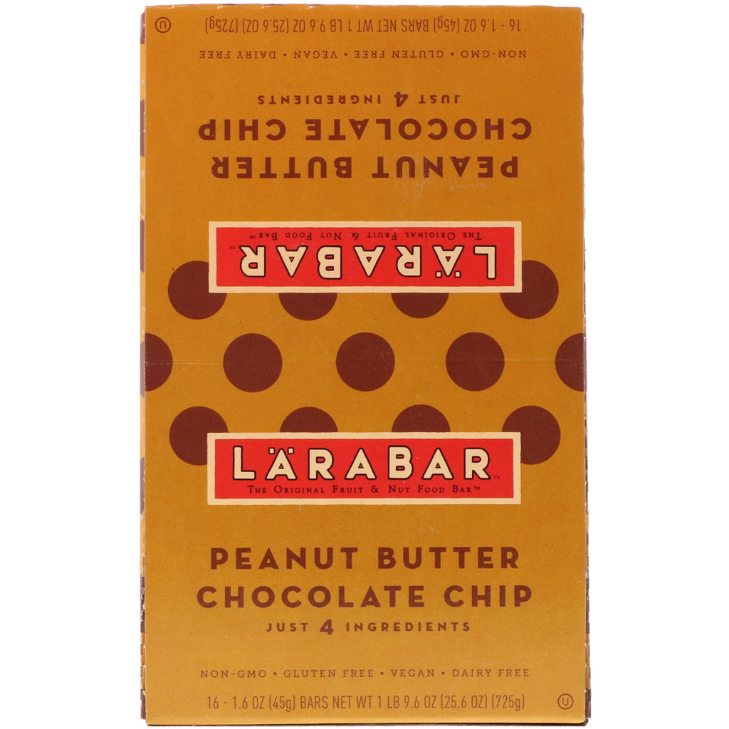 Larabar, The Original Fruit & Nut Food Bar, Peanut Butter Chocolate Chip, 16 Bars, 1.6 oz (45 g) Each