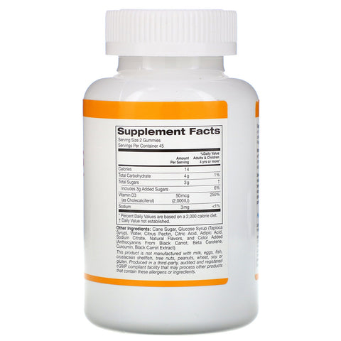 California Gold Nutrition, Vitamin D3 Gummies, Ingen Gelatine, Ingen Gluten, Blandede Berry & Frugt Flavors, 25 mcg (1.000 IE), 90 Gummies