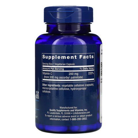 Life Extension, Palmitato de ascorbilo, 500 mg, 100 cápsulas vegetarianas