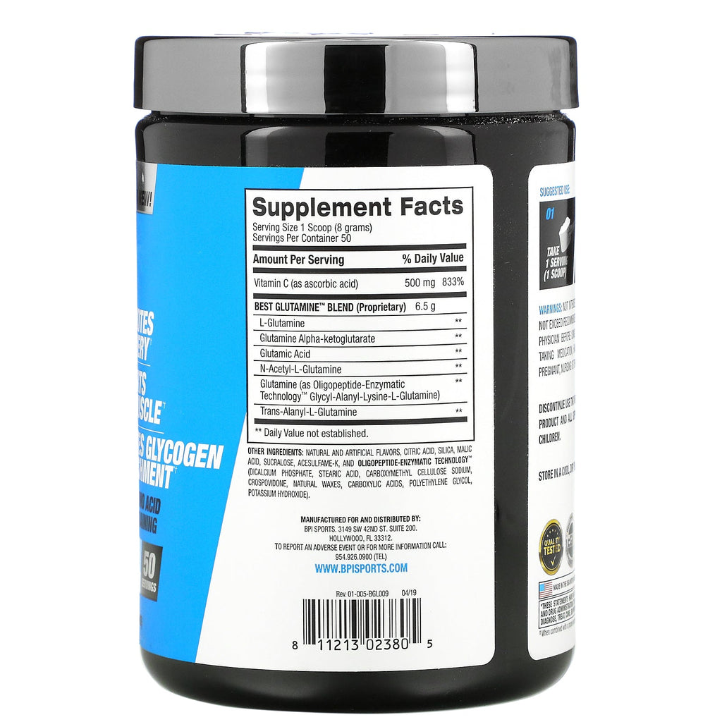 BPI Sports, Best Glutamine, Cono de nieve, 14,1 oz (400 g)