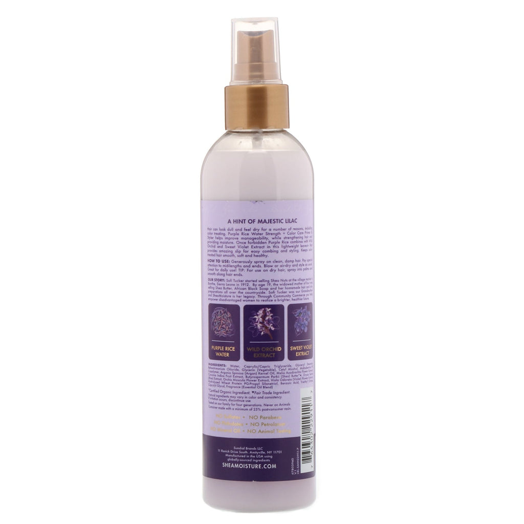 SheaMoisture, Agua de arroz morado, prebase y moldeador para el cuidado del color y la fuerza, 222 ml (7,5 oz. líq.)