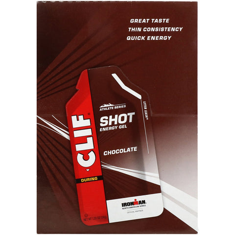 Clif Bar, Shot Energy Gel, chocolate, 24 paquetes, 1,20 oz (34 g) cada uno