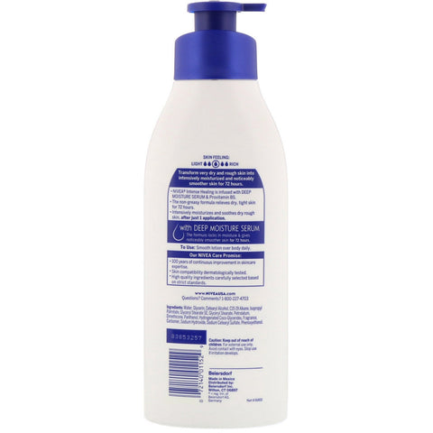 Nivea, Intense Healing Body Lotion, Meget tør og ru hud, 16,9 fl oz (500 ml)