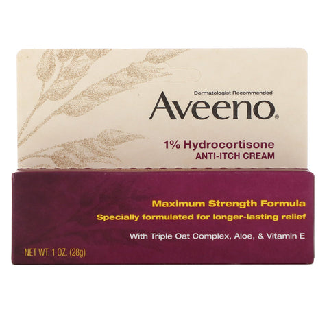 Aveeno, Active Naturals, 1% Hydrocortisone, Anti-Itch Cream, 1 oz (28 g)