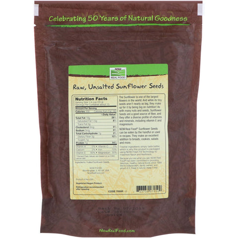 Now Foods, Real Food, Semillas de girasol crudas, sin sal, 16 oz (454 g)