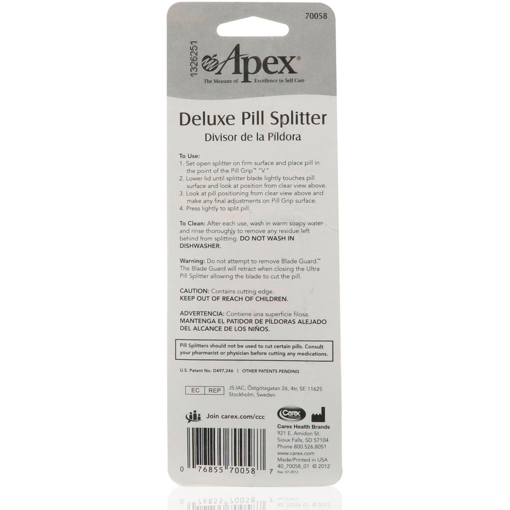 Apex, Deluxe Pill Splitter, 1 Pill Splitter