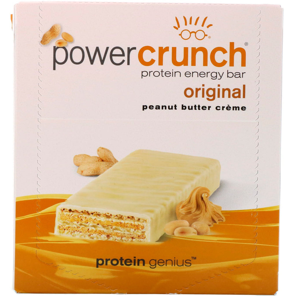 BNRG, Power Crunch Protein Energy Bar, Original, Peanut Butter Creme, 12 barer, 1,4 oz (40 g) hver