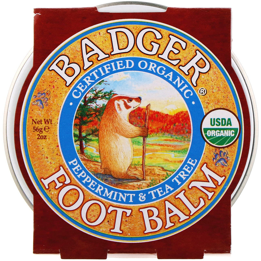 Badger Company, fodbalsam, pebermynte og tetræ, 2 oz (56 g)