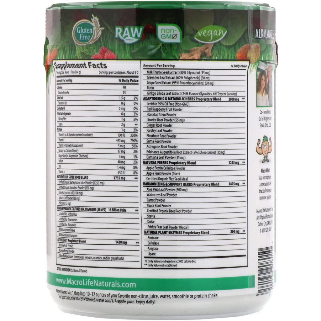 Macrolife Naturals, Macro Greens, Superfood, 30 oz (850 g)