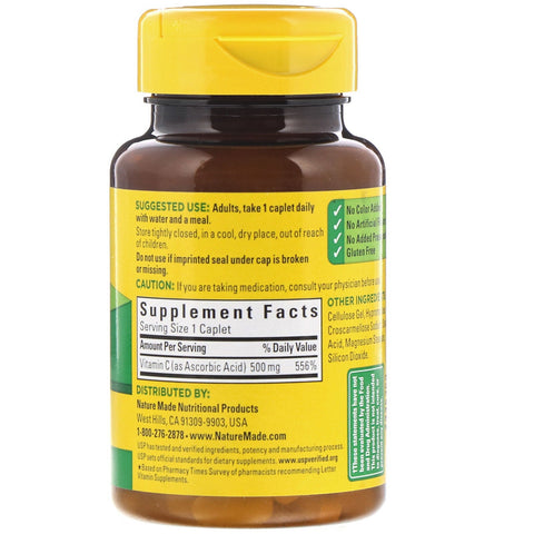 Naturfremstillet, C-vitamin, 500 mg, 100 kapsler