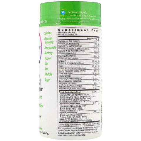 Rainbow Light, multivitamínico prenatal certificado, 120 cápsulas vegetarianas