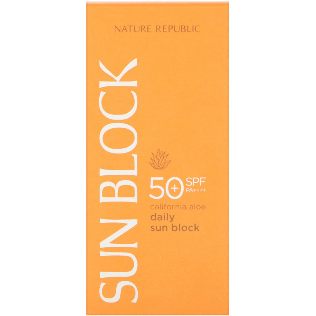 Nature Republic, Daily Sun Block, California Aloe, SPF 50+ PA++++, 1,92 fl oz (57 ml)