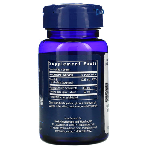 Life Extension, Gamma E Mixed Tocopherols, 60 Softgels