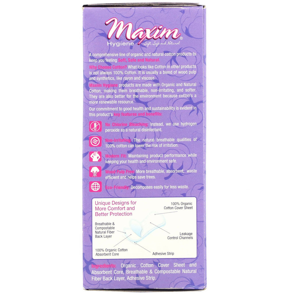 Maxim Hygiene Products, Protegeslips clásicos ultrafinos de algodón, Lite, 35 unidades