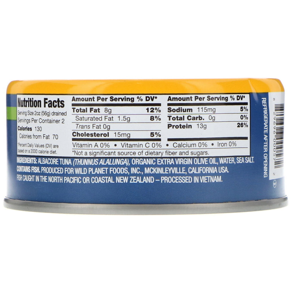 Wild Planet, Albacore Wild Tuna In Extra Virgin Olive Oil,  5 oz (142 g)