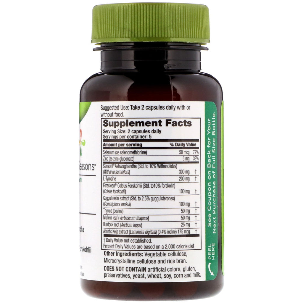 LifeSeasons, Thyro-T, Thyroid Support, 10 vegetariske kapsler