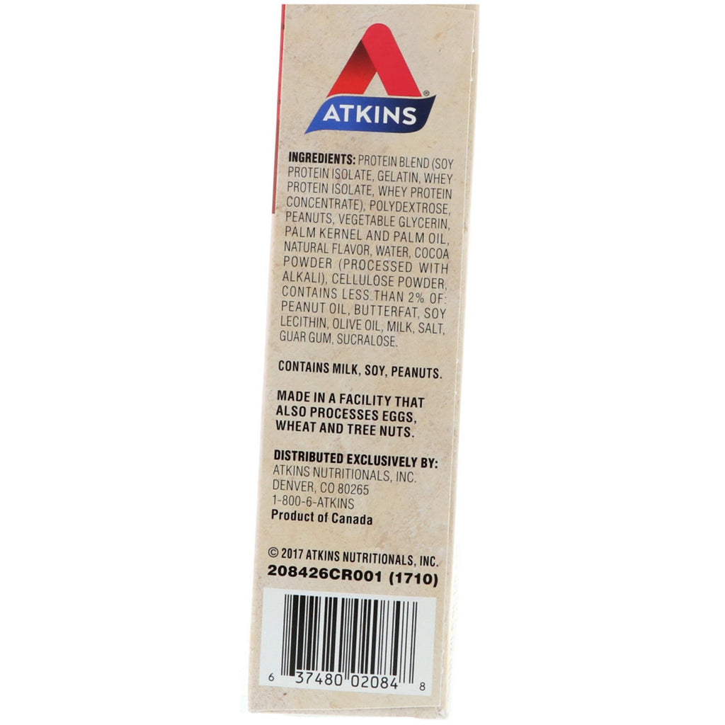 Atkins, Meal Bar, Chokolade Peanut Butter Bar, 8 barer, 2,12 oz (60 g)