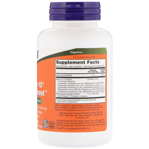 Now Foods, Probiotic-10 & Bifido Boost, 25 Billion, 90 Veg Capsules