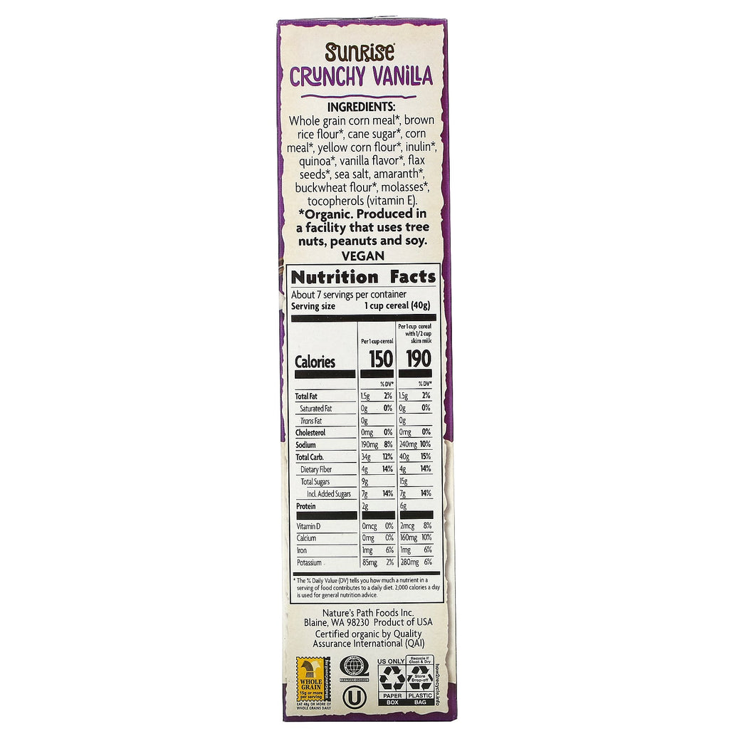 Nature's Path, Sunrise Crunchy Vanilla Cereal, 10,6 oz (300 g)