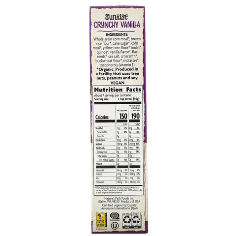 Nature's Path, Sunrise Crunchy Vanilla Cereal , 10.6 oz (300 g)