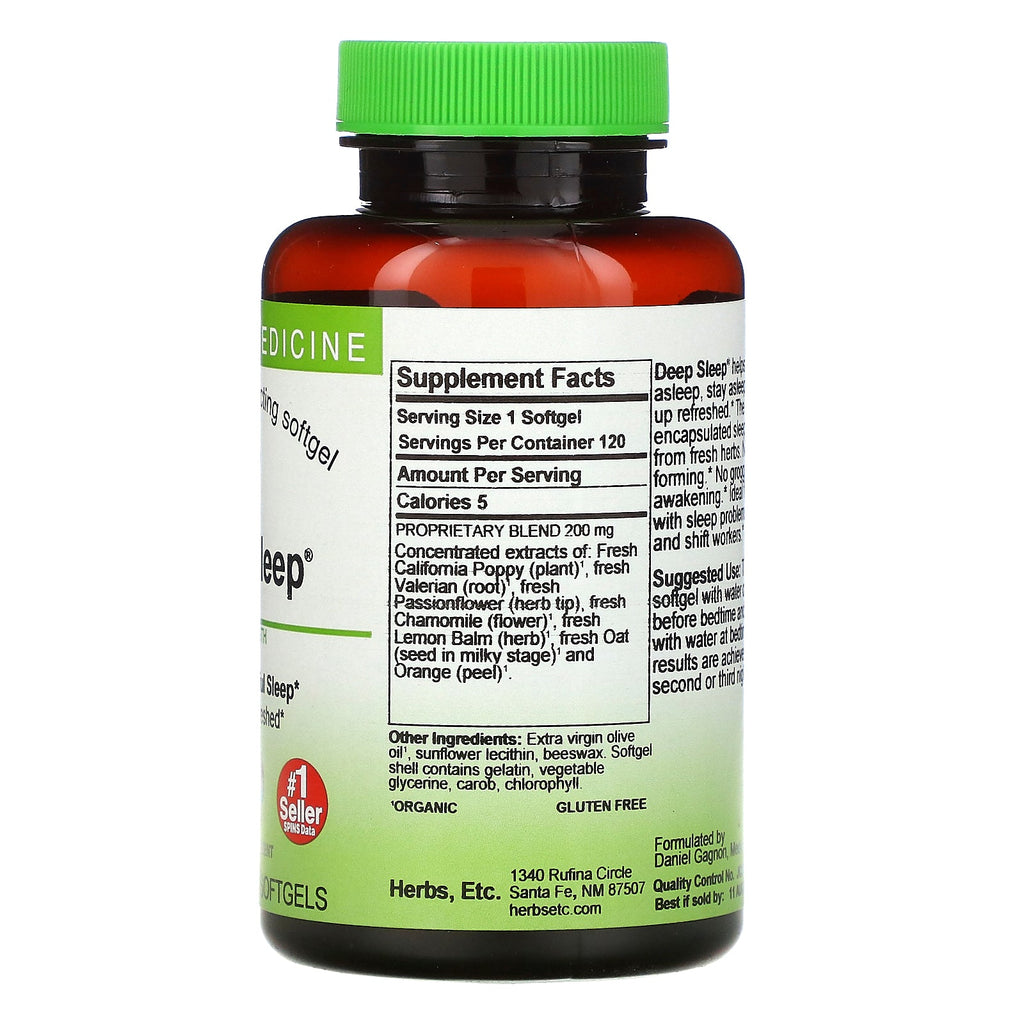 Herbs Etc., Deep Sleep, 120 Fast-Acting Softgels