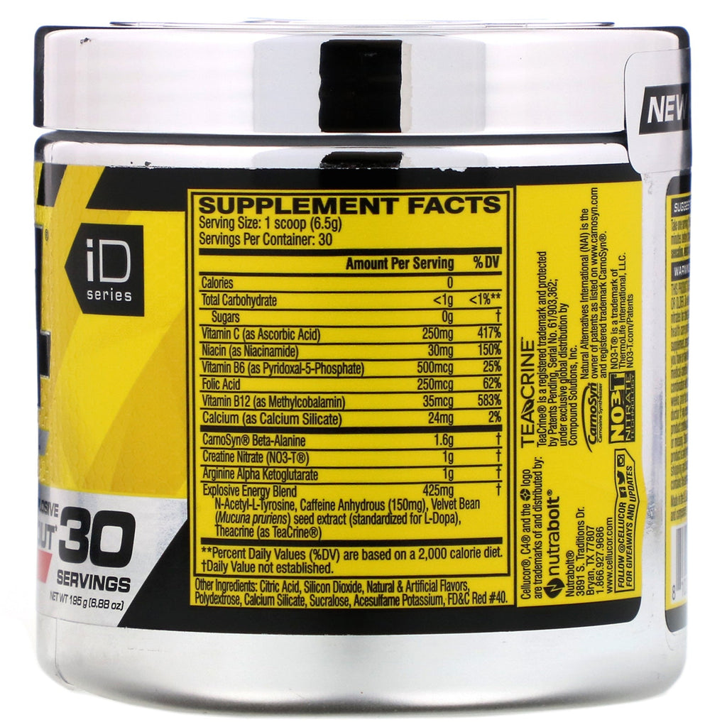 Cellucor, C4 Original Explosive, preentrenamiento, ponche de frutas, 6,88 oz (195 g)