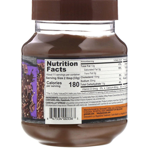 Grenade, Carb Killa, Protein Spread, Chocolate Hazelnut Flavor, 12.7 oz (360 g)