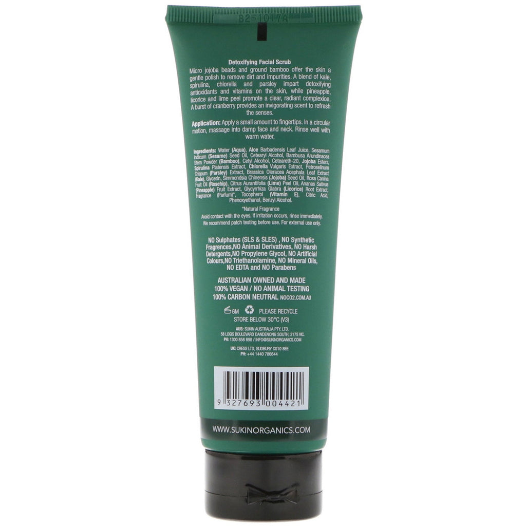 Sukin, Super Greens, exfoliante facial desintoxicante, 4,23 fl oz (125 ml)