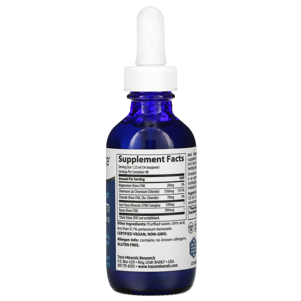 Trace Minerals Research, Ionic Chromium, 550 mcg, 2 fl oz (59 ml)