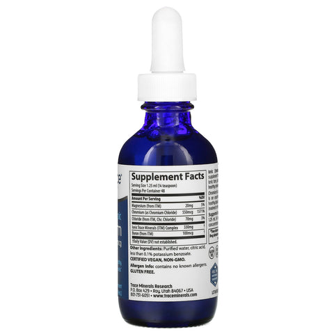 Trace Minerals Research, cromo iónico, 550 mcg, 2 fl oz (59 ml)