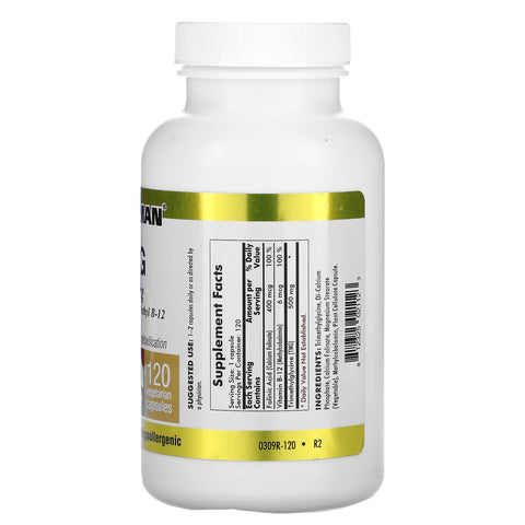 Kirkman Labs, TMG con ácido folínico y metil B-12, 500 mg, 120 cápsulas vegetarianas