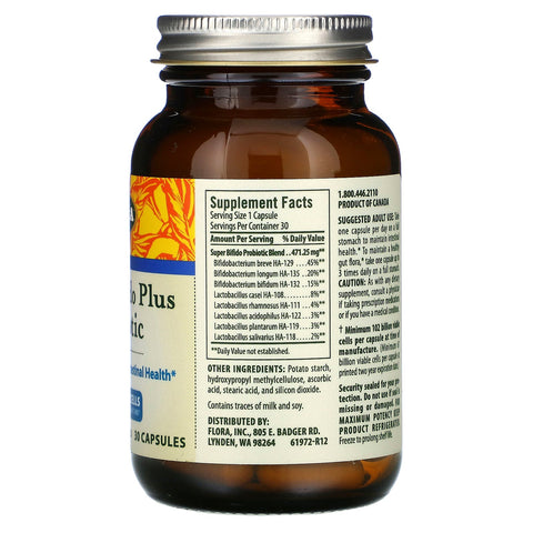 Flora, Super Bifido Plus Probiotic, 102 Billion Cells, 30 Capsules