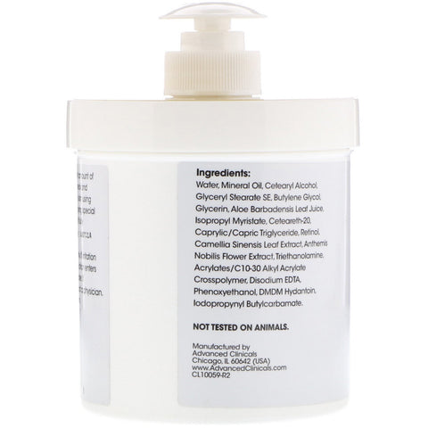 Advanced Clinicals, Retinol, Crema reafirmante avanzada, 16 oz (454 g)