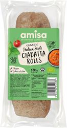 Amisa Amisa Organic White Ciabatta Rolls - Organic 180g