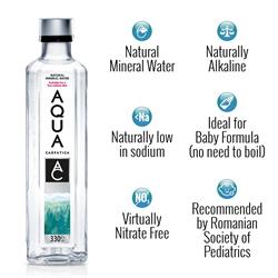 AQUA Carpatica Still Natural Mineral Water 330ml GLASS Sodium Free