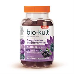 Bio-Kult FREE 3-in-1 Biotic Blend Gummies for Teens. Bl'currant Flavor 30
