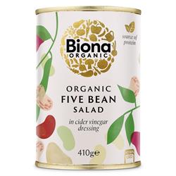 Biona Organic Five Bean Salad in Vinaigrette Dressing 410g