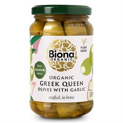 Biona Biona Organic Greek Queen Olives Stuffed with Garlic 370g