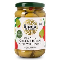 Biona Biona Organic Greek Queen Olives with Red Pepper 370g