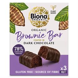 Biona Biona Organic Dark Chocolate Brownie Bar Multipack 3 Bars