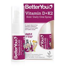 BetterYou KIDS blend of vitamins D3 and K2 to support immune health.