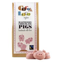 Cocoa Loco Raspberry Chocolate Pigs - 100g